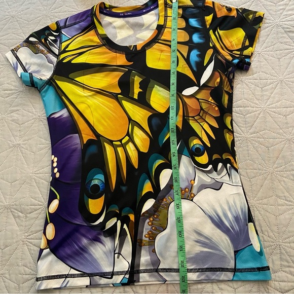 INKnBURN Vibrant Butterfly Short Sleeve Top - Picture 6 of 6